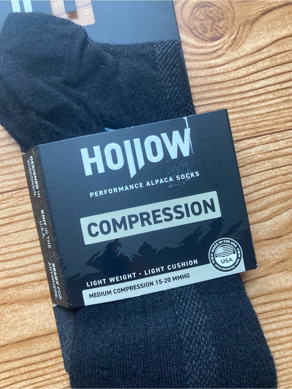 New Hollow Compression Alpaca Socks Black Large Men 10-13 Women 10.5-13
